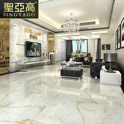 圣亚高瓷砖 打造客厅优雅空间的800X800全抛釉玻化砖